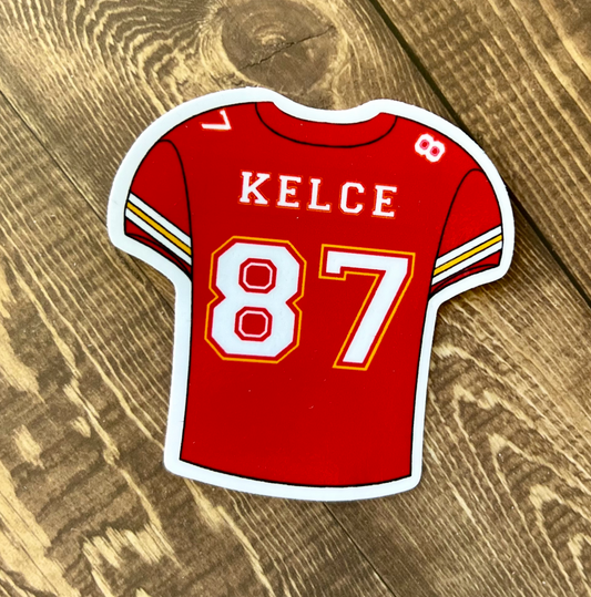 Kelce Jersey Sticker 2.5”