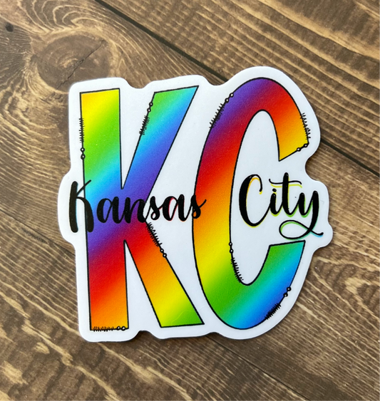 KC Rainbow Pride colors Sticker 2.5”