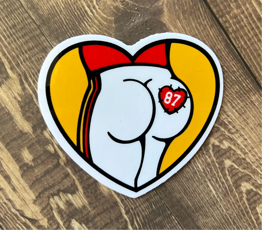 87 heart butt Sticker 2.5”