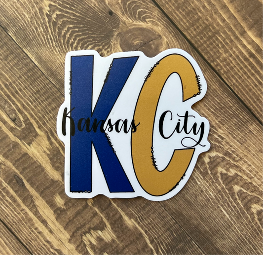 KC Royals KC colors Sticker 2.5”