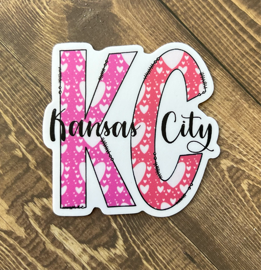 KC heart colors Sticker 2.5”