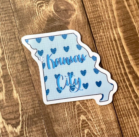 Blue Missouri outline sticker 2.5”