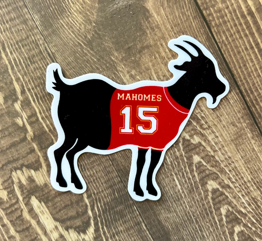 Mahomes GOAT 15 sticker