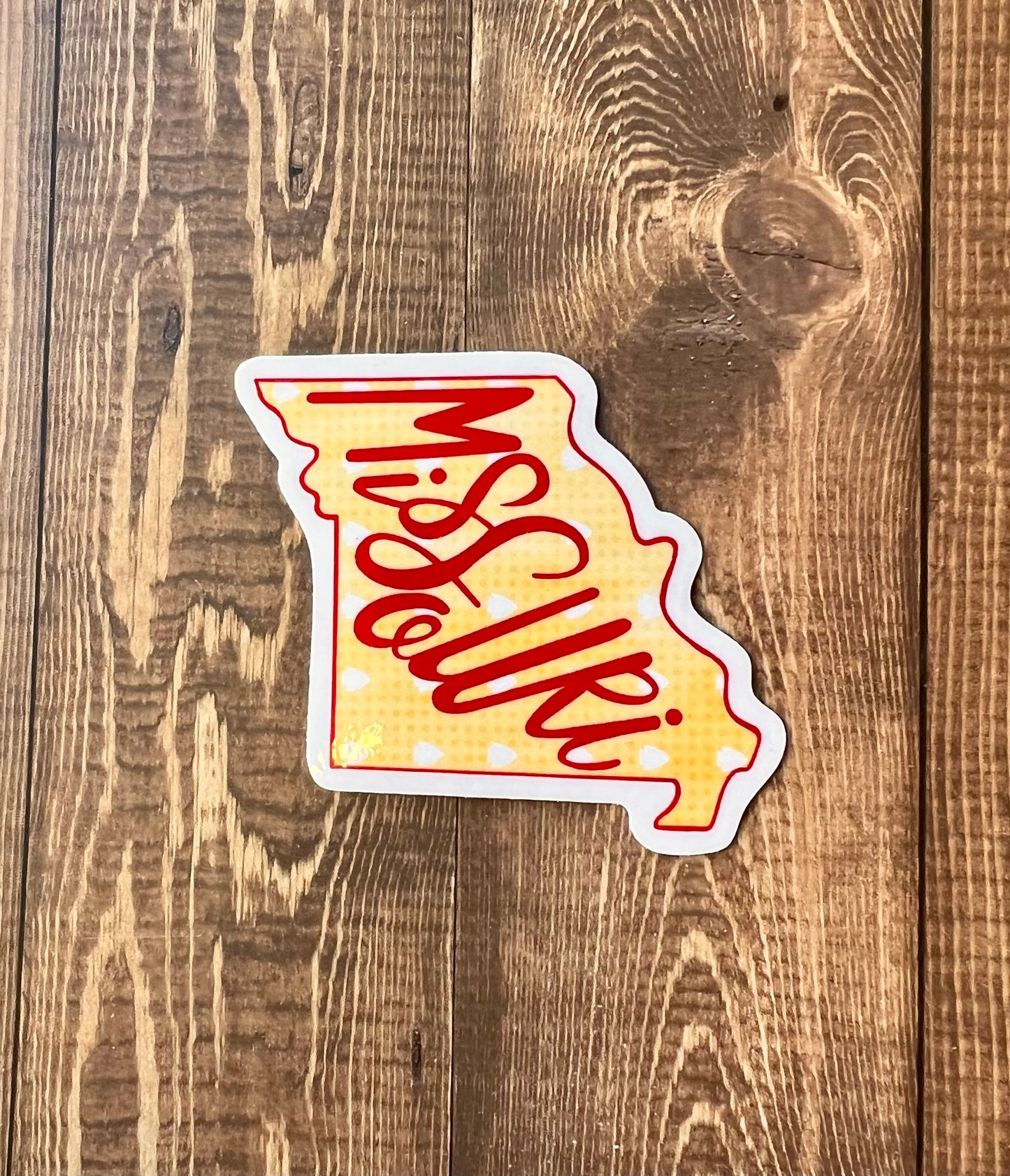 Yellow Missouri state outline sticker 2.5”