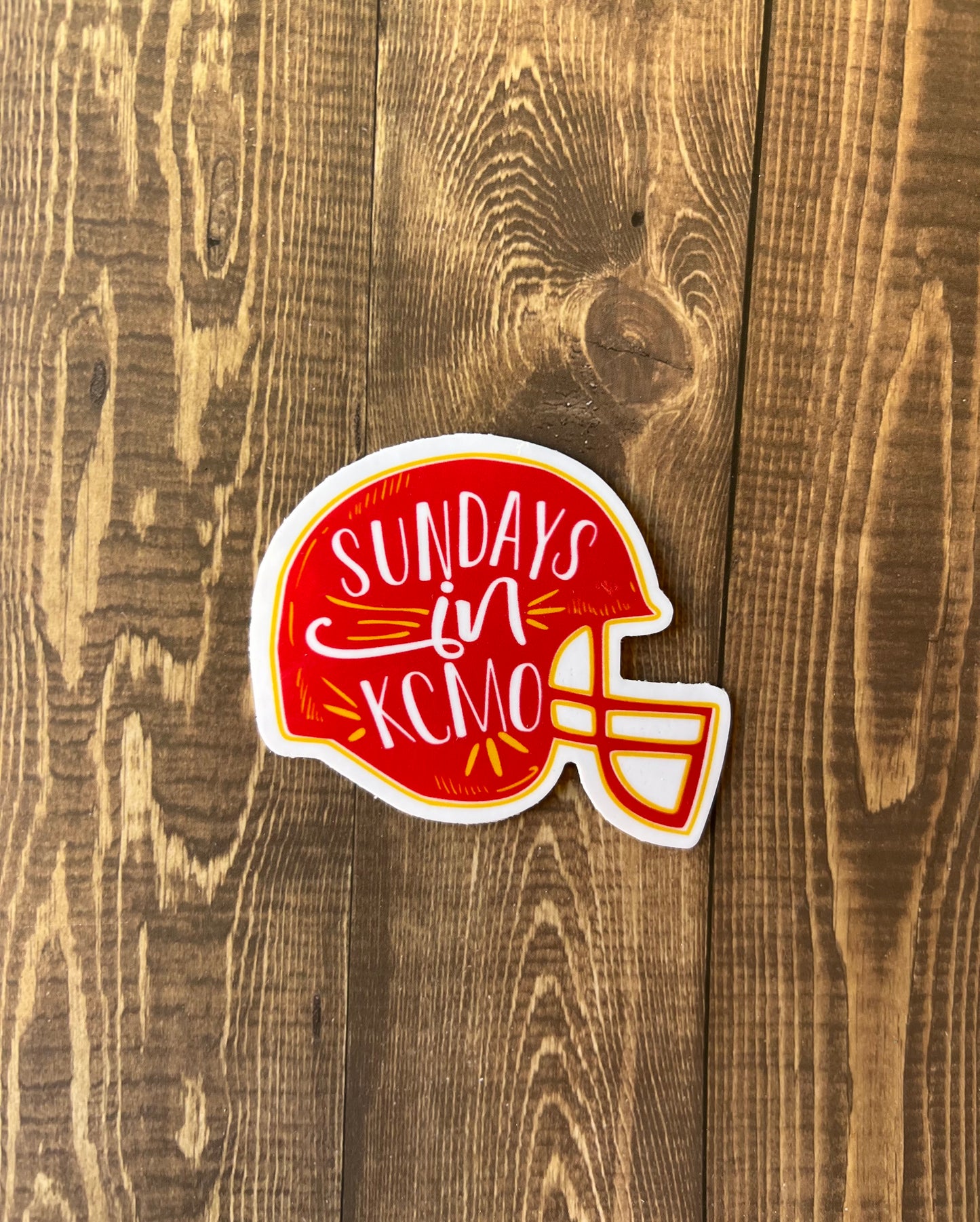 Red football helmet sticker 2.5”