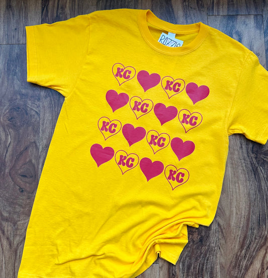 Yellow checkered heart